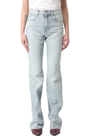 haikure Jeans, Dame, Blå, W26, Denim, Blå Denim Straight-Leg Jeans