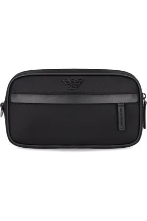 Emporio Armani Taske, Herre, Sort, ONE SIZE, Nylon, Sort Nylon Toilettaske