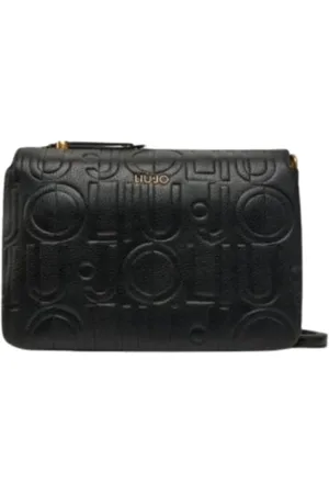 Liu Jo Taske, Dame, Sort, ONE SIZE, Uld, Sort Crossbody Taske med Justerbar Strop