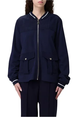 Liu Jo Jakke, Dame, Sort, L, Uld, Sort Sweatshirt Ribbed Krave Stilfuld