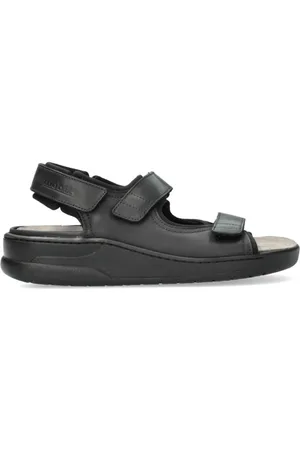 Mephisto Sko, Herre, Sort, 39 EU, Læder, Bred pasform sort lædersandal