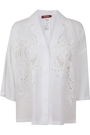 Max Mara Bluser & Skjorter, Dame, Hvid, L, Uld, Stilfuld Skjorte til Kvinder