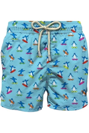 MC2 SAINT BARTH Badetøj, Herre, Blå, XL, Mænds Penguin Skate Strand Shorts