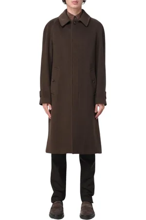 LARDINI Frakke, Herre, Brun, M, Uld, Klassisk uld herrebrun overfrakke