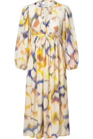 Bash Kjole, Dame, Flerfarvet, L, Blomstret boheme midi kjole