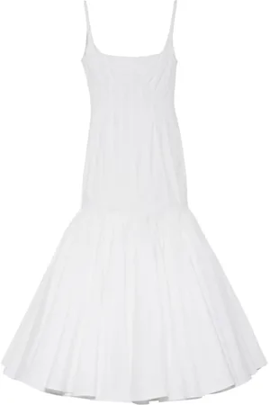 Jacquemus Kjole, Dame, Hvid, S, Agave Hvid Plisseret Kjole