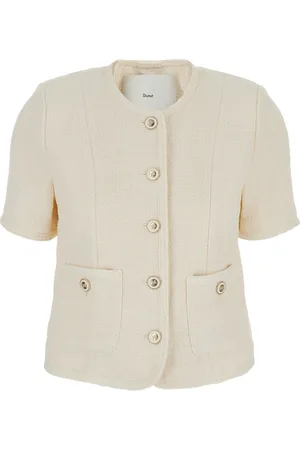 DUNST Jakke, Dame, Hvid, M, Tweed, Hvid Sommer Tweed Jakke