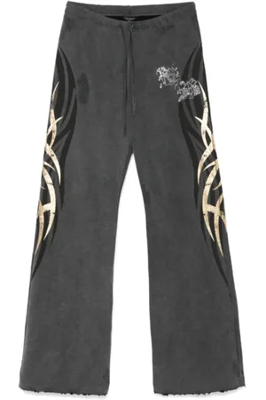 Balenciaga Jeans, Dame, Grå, M, Bomuld, Rhinestone Embellished Track Pants