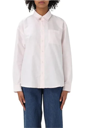 A.P.C. Bluser & Skjorter, Dame, Lyserød, S, Bomuld, Oversized Poplin Skjorte