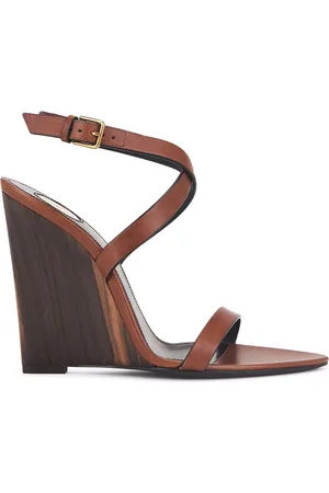 Saint Laurent Sko, Dame, Brun, 35 EU, Uld, Stilfulde Sommer Sandaler