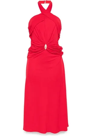 Elisabetta Franchi Kjole, Dame, Rød, XS, Rød Kjole Med Lynlås