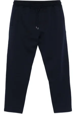 Brunello Cucinelli Bukser, Herre, Blå, XL, Bomuld, Marineblå Tapered Leg Snøret Bukser