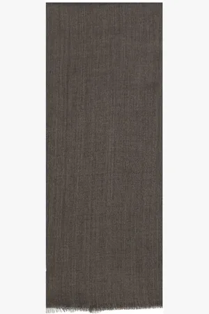 Brunello Cucinelli Tilbehør, Dame, Grå, ONE SIZE, Uld, Silke Kashmir Tørklæde Blød Elegance