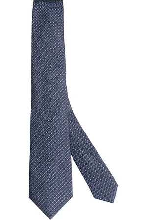 Ermenegildo Zegna Tilbehør, Herre, Blå, ONE SIZE, Blå Silke Jacquard Geometrisk Slips