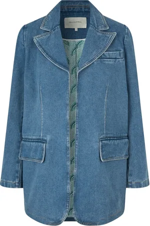 Dea Kudibal Jakke, Dame, Blå, XS, Denim, Lys Denim Blazer Uden Knapper