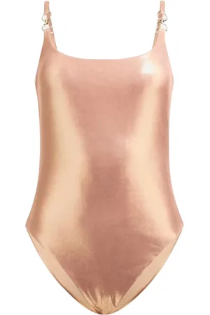 Guess Badetøj, Dame, Lyserød, M, Polyester, Dyb Rund Hals Eendelt Badedragt