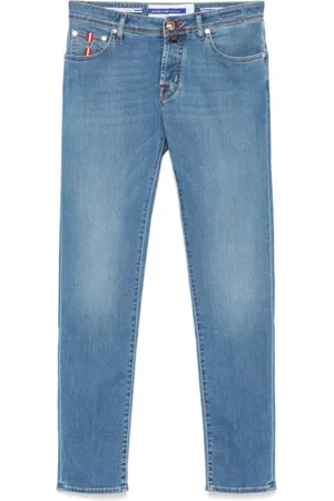 Jacob Cohen Jeans, Herre, Blå, W31, Lysblå Knappelukning Jeans
