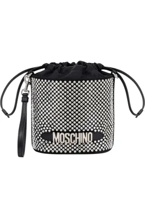 Moschino Taske, Dame, Grå, ONE SIZE, Bomuld, Grå Rhinestone Bucket Taske Aw23