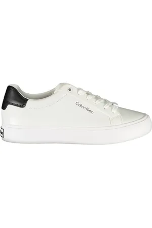 Calvin Klein Sko, Dame, Hvid, 36 EU, Polyester, Hvid Polyester Sneaker med Sportsdetaljer