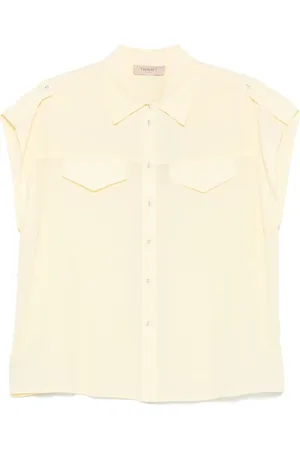 Twin-Set Bluser & Skjorter, Dame, , S, Creme Silkeblandings Skjorte Chic Stil