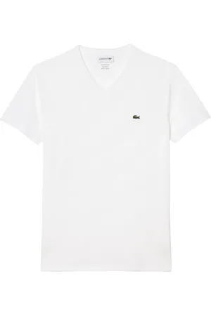 Lacoste Top, Herre, Hvid, M, Bomuld, Elegant V-hals Polo Shirt