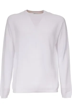 Aspesi Top, Herre, Hvid, 2XL, Bomuld, Bomuld Crewneck Langærmet Regular Fit