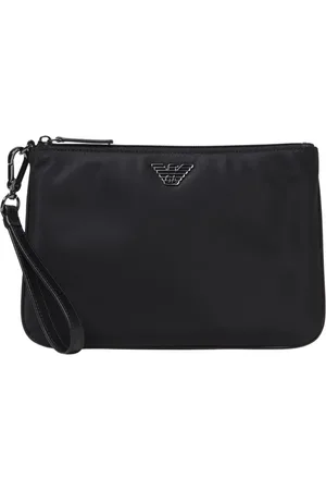 Emporio Armani Taske, Herre, Sort, ONE SIZE, Nylon, Ørn Logo Clutch