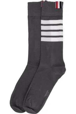 Thom Browne Undertøj, Herre, Grå, ONE SIZE, Bomuld, Letvægts 4-Bar Bomulds Mid