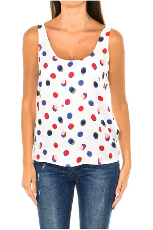 Emporio Armani Top, Dame, Flerfarvet, S, Polkaprikket tanktop