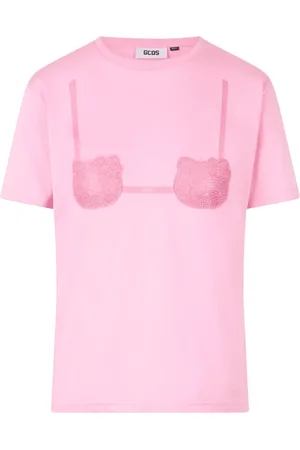 GCDS Top, Dame, Lyserød, S, Bomuld, Boxy Hello Kitty Print T-Shirt