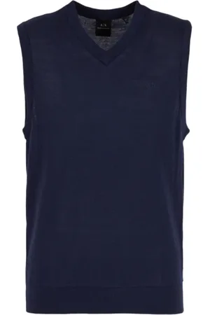 Armani Exchange Strik, Herre, Blå, XL, Bomuld, Blå Bomuldssweater