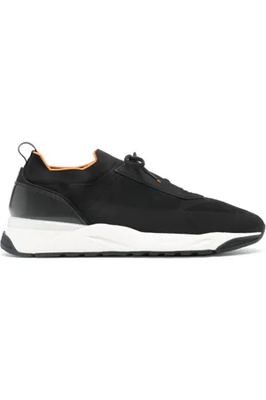 santoni Sko, Herre, Sort, 41 EU, Sort Strikket Panel Sneakers
