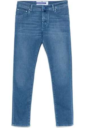 Jacob Cohen Jeans, Herre, Blå, W38, Slim Fit Blå Jeans med Lommedetalje