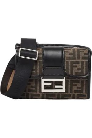 Fendi Taske, Herre, Brun, ONE SIZE, Uld, Dobbelt Baguette Messenger Taske