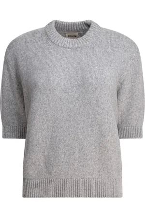 Khaite Strik, Dame, Grå, L, Cashmere, Lys Grå Crew Neck Sweater