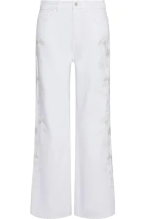 MARELLA Bukser, Dame, Hvid, M, Denim, Hvid Wide Leg Denim Jeans