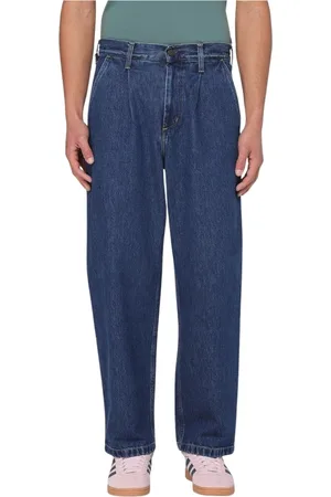 Carhartt Jeans, Herre, Blå, W32, Afslappet pasform plisserede jeans til mænd