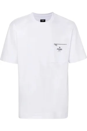 Fendi Top, Herre, Hvid, M, Roma Stil T-shirt