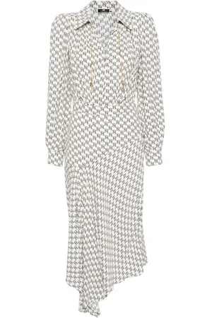 Elisabetta Franchi Kjole, Dame, Hvid, L, Uld, Elegant Sort Kjole til Kvinder