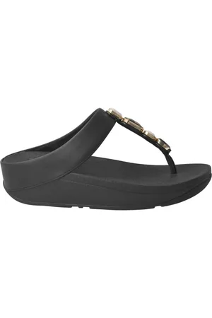 FitFlop Sko, Dame, Sort, 38 EU, Læder, Elegant Tåring Sandaler Lul Model