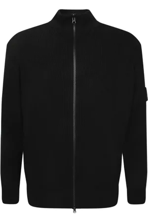 Stone Island Strik, Herre, Sort, S, Bomuld, Sort Bomuld Zip Sweater