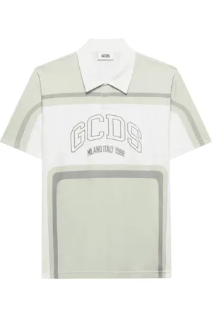 GCDS Top, Herre, Flerfarvet, L, Bomuld, Farveblok Racing Polo med Logoprint
