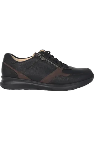 Ganter Sko, Herre, Brun, 48 EU, Læder, Bred pasform herresneaker - Sort