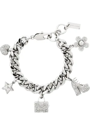 Marc Jacobs Tilbehør, Dame, Grå, ONE SIZE, Crystal Charm Armbånd