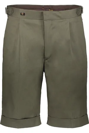 MOORER Shorts, Herre, Grøn, XL, Bomuld, Bomuld Bermuda Shorts med opsmøgede kant