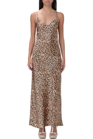 MC2 SAINT BARTH Kjole, Dame, , L, Leopard Print Maxi Slip Kjole