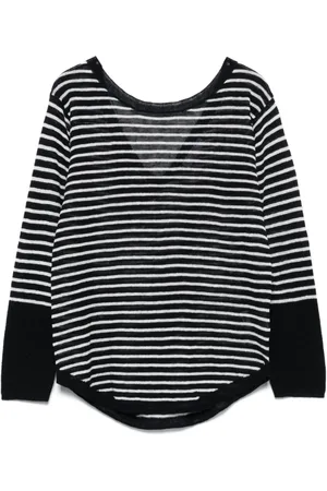 Majestic Top, Dame, Sort, M, Linned, Stribet Linnedtrøje