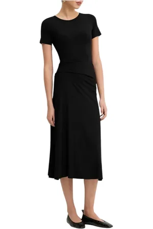 MARELLA Kjole, Dame, Sort, L, Elegant Sort Ribstrikket Kjole