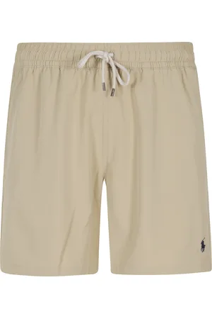 Ralph Lauren Shorts, Herre, Brun, XL, Polyester, Beige Traveler Kostume med Elastisk Talje