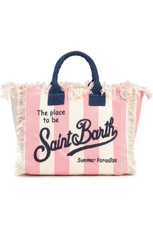 MC2 SAINT BARTH Taske, Dame, Flerfarvet, ONE SIZE, Bomuld, Colette Canvas Strandtaske med Frynser